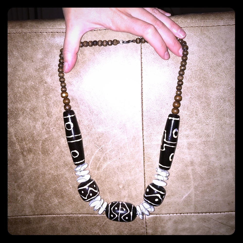 Brown and White Necklace